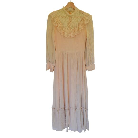 Vintage Victorian Boho Long Sleeve Dress Size Small - Picture 4 of 8